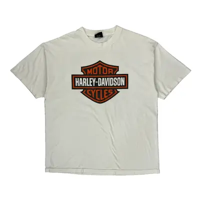 Harley Davidson Graphic T-Shirt - XL White Cotton