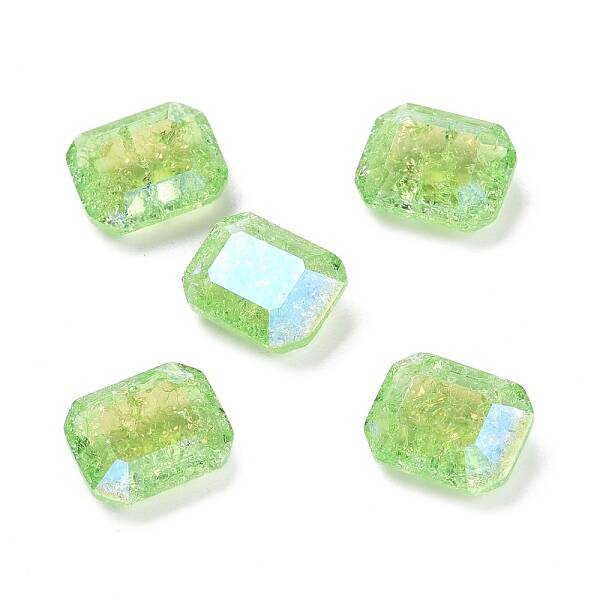 Crackle Moonlight Style Glass Rhinestone Cabochons