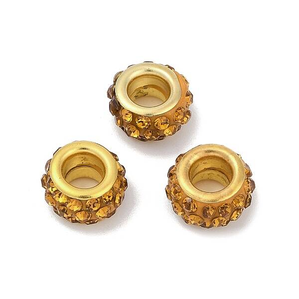 Alloy Rhinestone Clay Pave Beads
