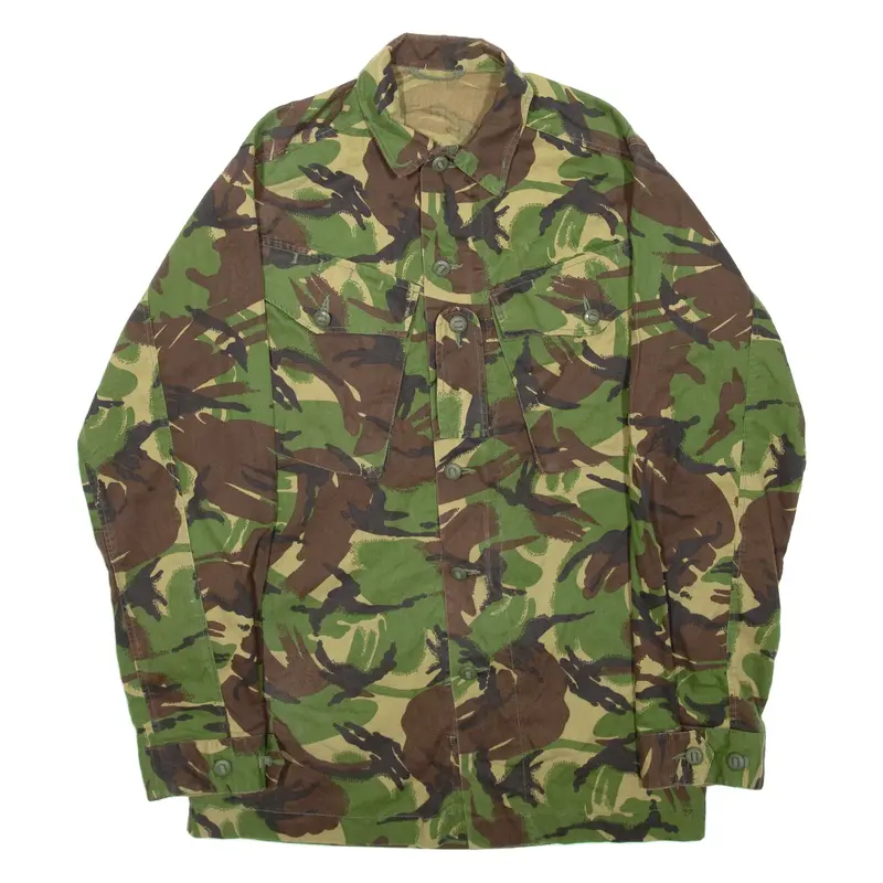 DCTA Military Mens Worker Shirt Green Camouflage Long Sleeve L