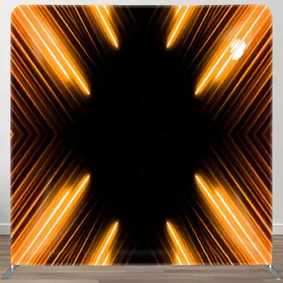 Aperturee Orange Inward Spotlight Black Party Photo Backdrop - Aperturee