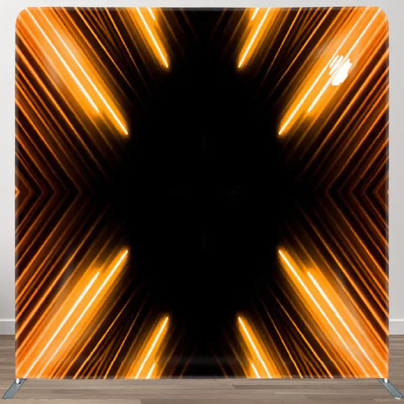 Aperturee Orange Inward Spotlight Black Party Photo Backdrop - Aperturee