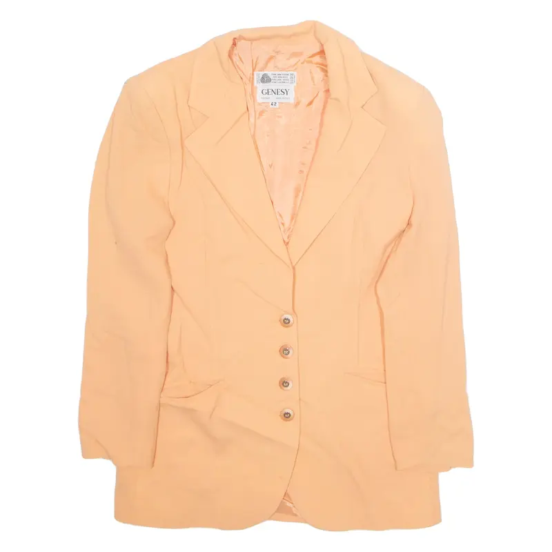 GENESY Womens Blazer Jacket Orange Wool M