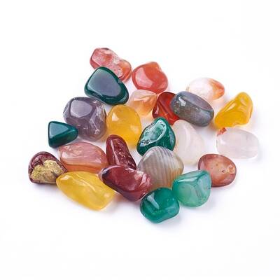 Natural Multi-Color Agate Beads