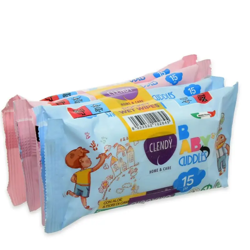 Clendy Baby Cuddles Wet Wipes 4 Packs of 15 Wipes