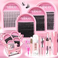 Mixed Length Individual False Eyelashes Kit, 1 Box Natural Look Eyelash Extensions, Self Grafting Curl Eyelashes, Eye Makeup ...