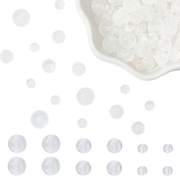 102Pcs 3 Styles Natural Selenite Beads