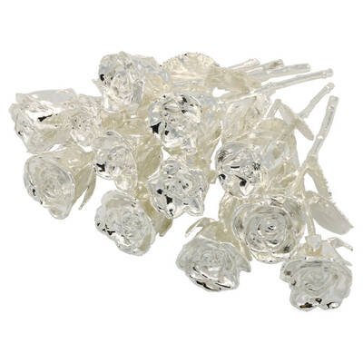Silver Dipped Roses: 1 Dozen 8 Rose Bouquet