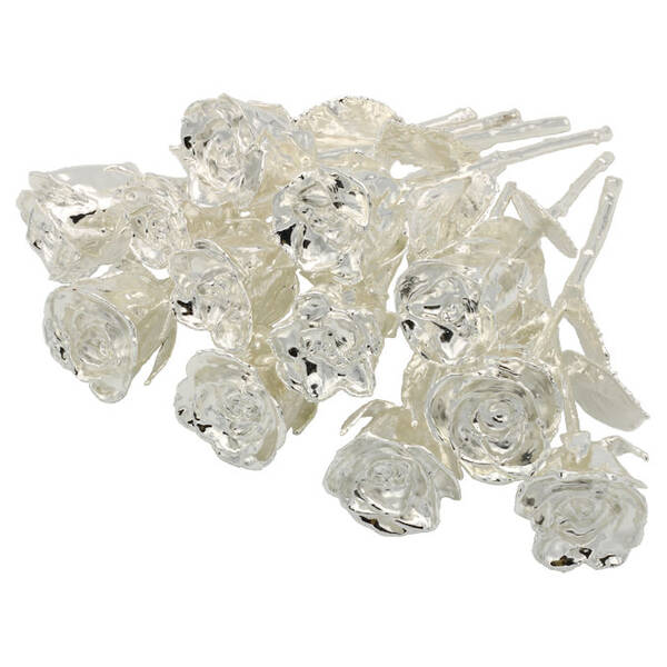 Silver Dipped Roses: 1 Dozen 8 Rose Bouquet
