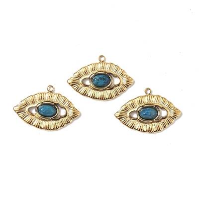 PVD Vacuum Plating 201 Stainless Steel Natural Natural Agate Pendants