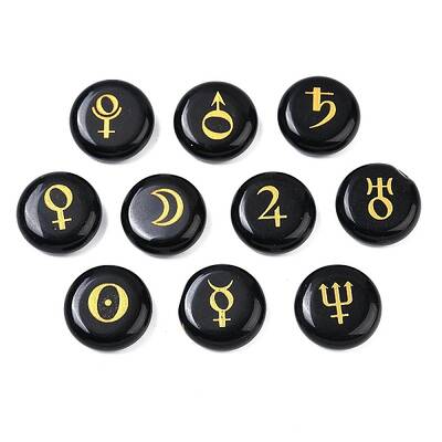 10Pcs 10 Styles Natural Obsidian Cabochons