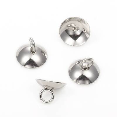 201 Stainless Steel Bead Cap Pendant Bails