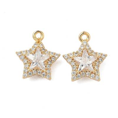Brass Micro Pave Clear Cubic Zirconia Pendants