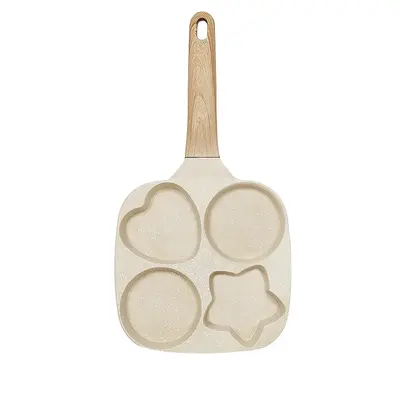 ABKOK Kitchen Cooking Egg Frying Pan, Non Stick 4 Cups Star Heart Shaped Egg Mold Skillet- Pancake Pan for Holiday, All Stove...