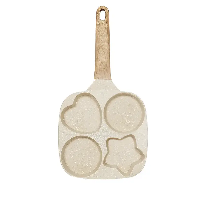 ABKOK Kitchen Cooking Egg Frying Pan, Non Stick 4 Cups Star Heart Shaped Egg Mold Skillet- Pancake Pan for Holiday, All Stove...