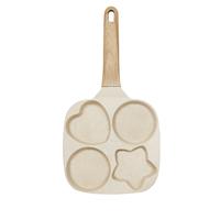 ABKOK Kitchen Cooking Egg Frying Pan, Non Stick 4 Cups Star Heart Shaped Egg Mold Skillet- Pancake Pan for Holiday, All Stove...