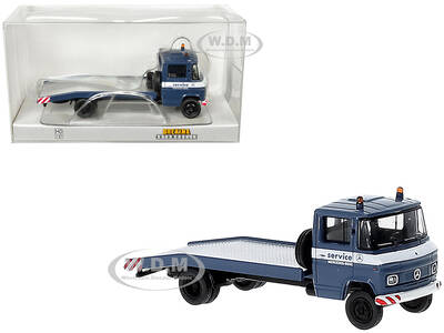 1968 Mercedes-Benz L 608 D Flatbed Truck Blue with White Stripes \