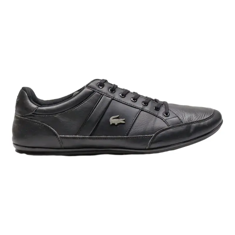 LACOSTE Sneaker Trainers Black Leather Mens UK 11