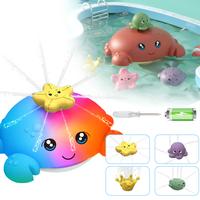 Crab/Whale Design Bath Water Sprinkler Toy - Light Up Water Spray Toys - 4 in 1 Sprinkler Bath Toy with 4 Water Nozzle of Ran...