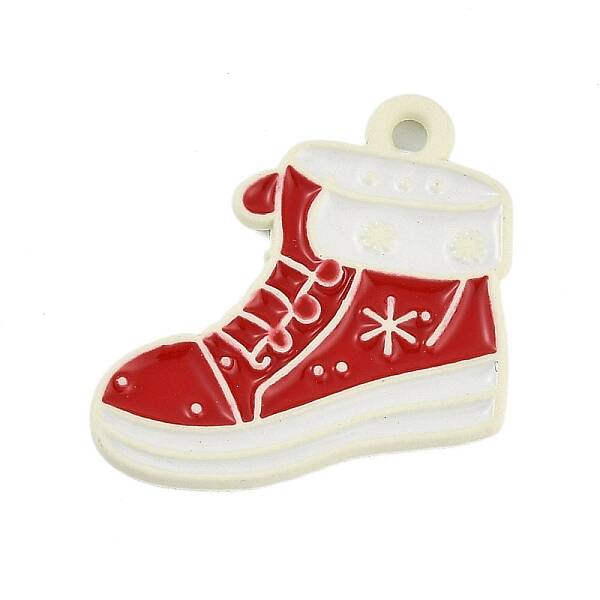 Christmas Theme Spray Painted Alloy Enamel Pendants