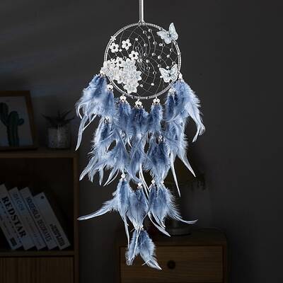 Butterfly Woven Web/Net with Feather Decorations