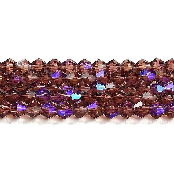 Transparent Electroplate Glass Beads Strands