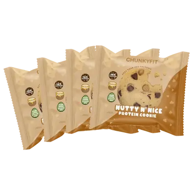 CHUNKYFIT Peanut Butter Chocolate Chip 4-Pack Protein Cookie - 16g Protein & Made with avocado oil