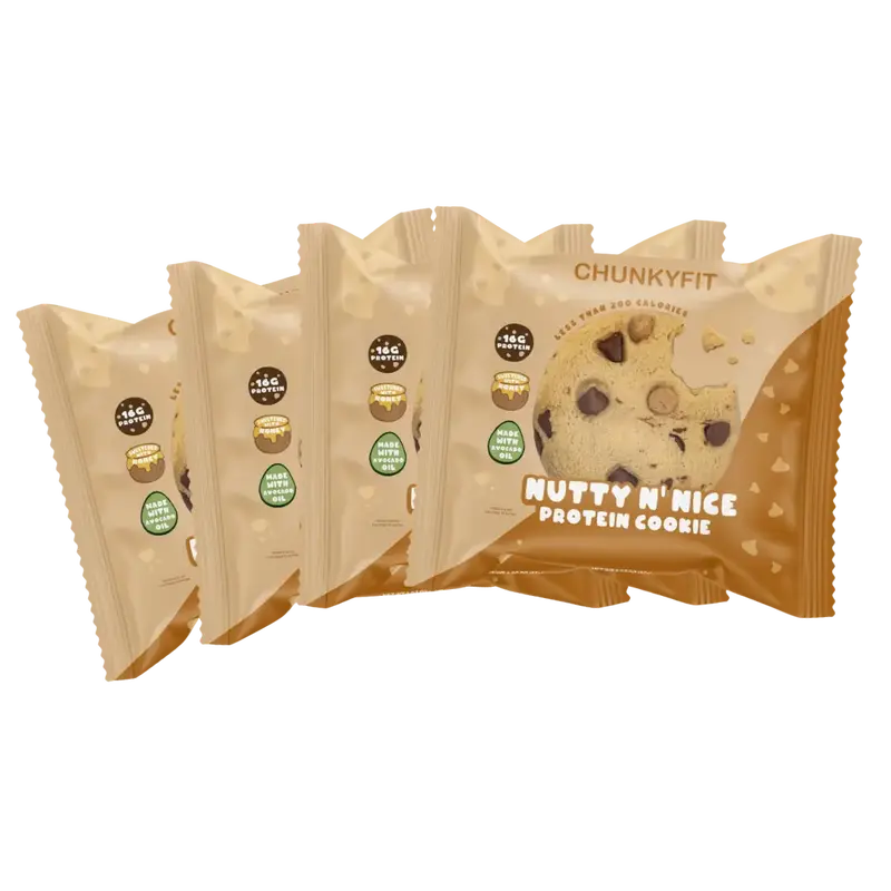 CHUNKYFIT Peanut Butter Chocolate Chip 4-Pack Protein Cookie - 16g Protein & Made with avocado oil