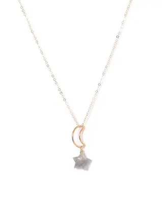 Lunastar Necklace | Metal Color: Gold | Color: Grey
