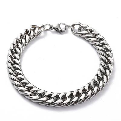 Tarnish Resistant 304 Stainless Steel Cuban Link Chain Bracelets