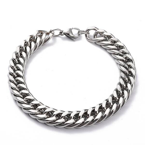 Tarnish Resistant 304 Stainless Steel Cuban Link Chain Bracelets