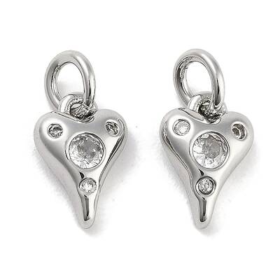 Brass Micro Pave Cubic Zirconia Charms