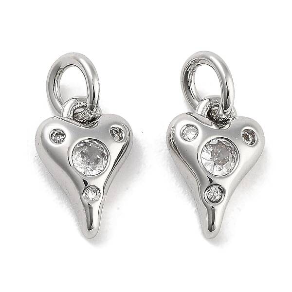 Brass Micro Pave Cubic Zirconia Charms