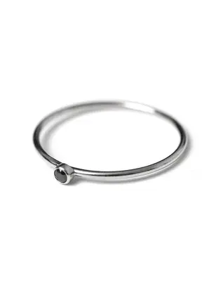 Dia Black Ring | Metal Color: Silver | Size: 8
