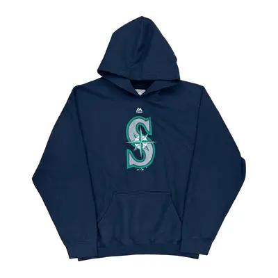 Seattle Mariners Majestic Mlb Hoodie - XL Navy Cotton Blend