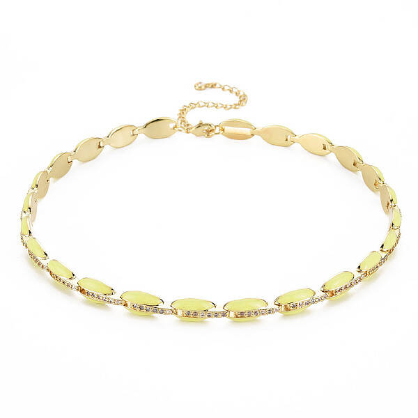 Brass Micro Pave Cubic Zirconia Link Tennis Necklaces for Women