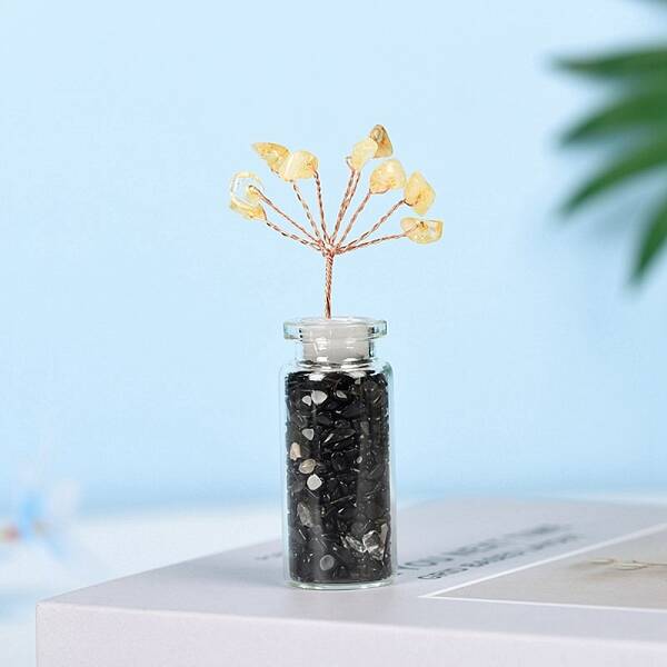 Chip Natural Black Obsidian & Citrine Display Decorations