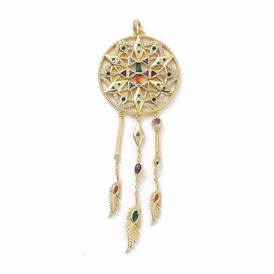 Brass Micro Pave Cubic Zirconia Pendants