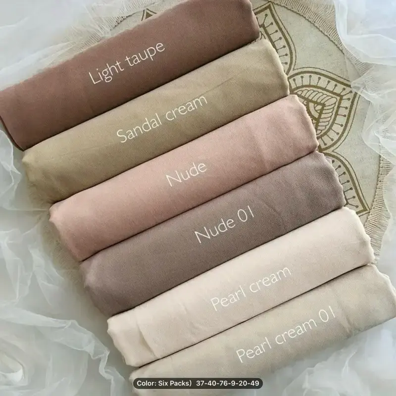 Hijab Scarfs Six Pcs - Assorted Colors