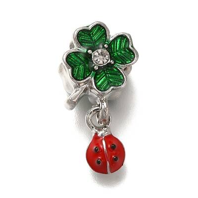Rack Plating Alloy Crystal Rhinestone European Dangle Charms