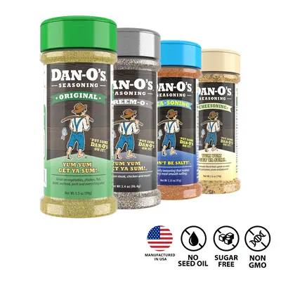Dan-O's Seasoning Fan-O Combo Pack - 4 pack - Original, Cheesoning, Preem-O & SEA-soning - All-purpose seasoning and spice fo...