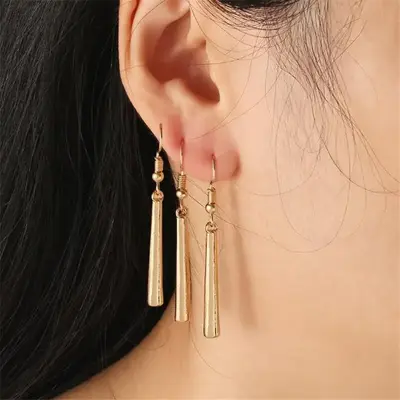 Sterling Silver with Yellow Gold Plated Drop Earrings