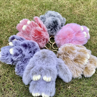 Cute Bunny Rabbit Keychain, Easter Gifts for Her, Soft Fluffy Car Keychain, Pom Pom Key Rings Charm Key Chain for Bags, Phone...