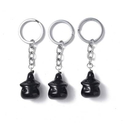 Natural Obsidian Keychains