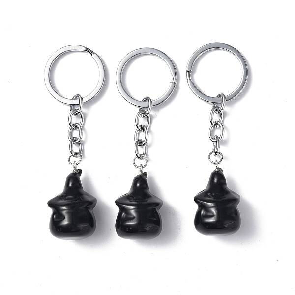 Natural Obsidian Keychains