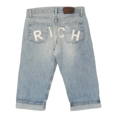 Richmond Spellout Denim Shorts - 32W 17L Blue Cotton