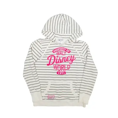 DISNEY Striped Hoodie White Pullover Girls XL