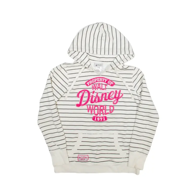 DISNEY Striped Hoodie White Pullover Girls XL