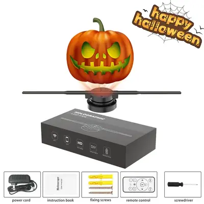 3D Hologram Projection Light 3D Hologram Display Fan Two Blades 42cm User-Friendly Plug and Play Holographic Advertising Show...