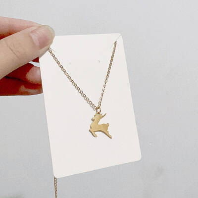 Christmas Stainless Steel Pendant Cable Chain Necklaces